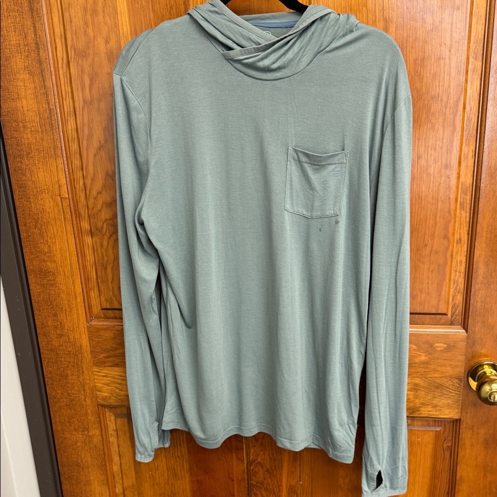 Free Fly Mens Bamboo Lightweight Hoodie. Size Large. Green